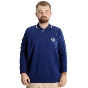 Büyük Beden Erkek Sweat Polo Selanik Horse 23440 İndigo