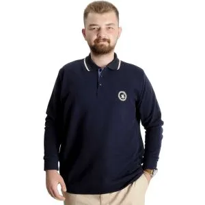 Big Tall Mens Polo Sweatshirt Velvet substitute Horse 23440 Navy Blue