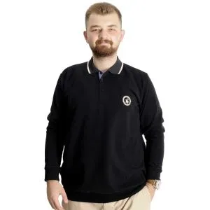 Büyük Beden Erkek Sweat Polo Selanik Horse 23440 Siyah