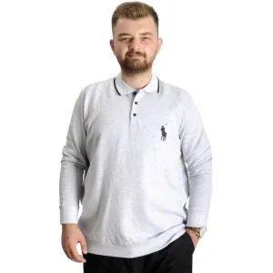 Büyük Beden Erkek Sweat Polo Selanik Horse 23442 Karmelanj