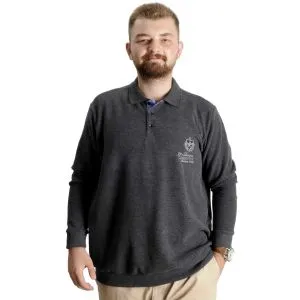 Big Tall Mens Polo Sweatshirt Velvet substitute Classic Sport 23444 AntraMelange