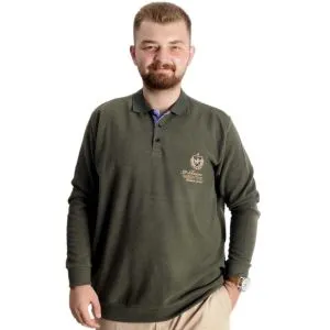 Büyük Beden Erkek Sweat Polo Selanik Classic Sport 23444 Haki