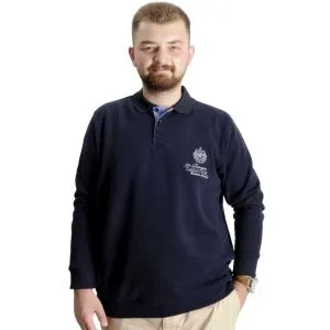 Büyük Beden Erkek Sweat Polo Selanik Classic Sport 23444 Lacivert