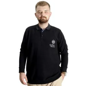 Büyük Beden Erkek Sweat Polo Selanik Classic Sport 23444 Siyah