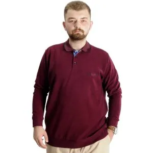 Büyük Beden  Sweat Polo Selanik Mode 23448 Bordo