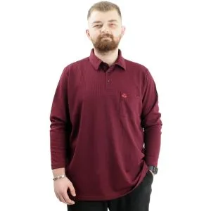 Polo Yaka Uzun Kol WAFFLE 23449 Bordo