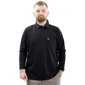 Polo Yaka Uzun Kol WAFFLE 23449 Siyah