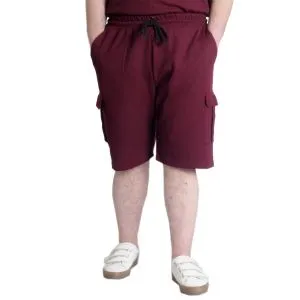 Büyük Beden Erkek Şort Kargo Cep WAFFLE 23500 Bordo