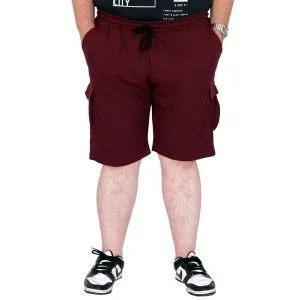 Big Size Mens Short Cargo Pocket WAFFLE 23500 Burgundy