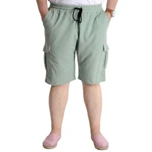 Büyük Beden Erkek Şort Kargo Cep WAFFLE 23500 Çağla Yeşili