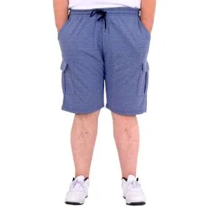 Büyük Beden Erkek Şort Kargo Cep WAFFLE 23500 Koyu Mavi