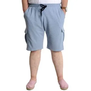 Büyük Beden Erkek Şort Kargo Cep WAFFLE 23500 Mavi