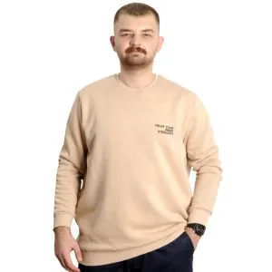 Big Size Mens Sweathirt Crew Neck Sweat 23525 Beige