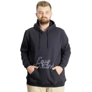 Büyük Beden Erkek Sweat Kanguru Cep Easy Adventure 23527 Lacivert