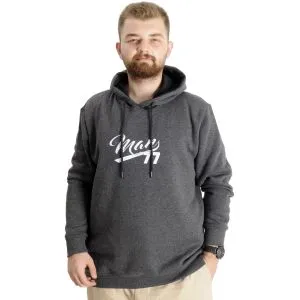 Büyük Beden Erkek Sweatshirt Kapüşonlu 23540 Antramelanj