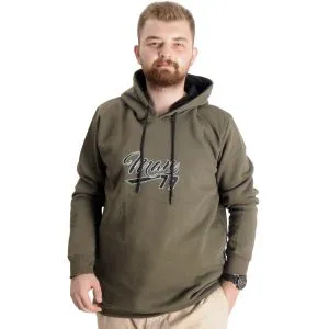 Büyük Beden Erkek Sweatshirt Kapüşonlu 23540 Haki