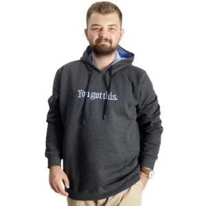 Big Size Mens Sweat Hood You Got This 23542 AntraMelange