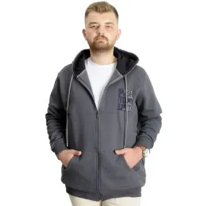 Büyük Beden Erkek Sweat Kapşon Push Your Limit 23543 Füme