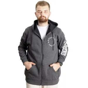 Büyük Beden Erkek Kapüşonlu Sweatshirt New Breed 23544 Antramelanj