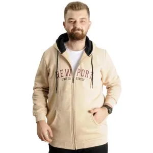 Big Size Mens Hooded Sweatshirt New Port 23546 Beige