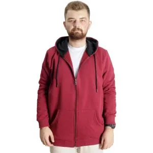 Big Size Mens Sweat Hooded Zipper Outsider 23547 Burgundy