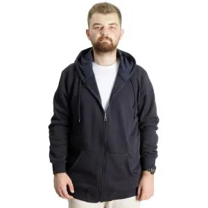 Büyük Beden Erkek Sweat Kapüşonlu Fermuarlı Outsider 23547 Lacivert