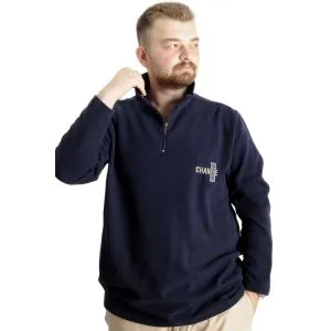 Büyük Beden  Sweat Dik Yaka Selanik Fermuarlı 23548 Lacivert