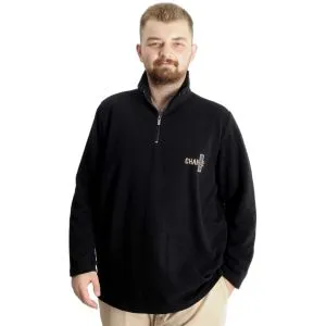 Büyük Beden  Sweat Dik Yaka Selanik Fermuarlı 23548 Lacivert