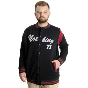 Büyük Beden Erkek Kolej Mont Nothing 23630 Siyah