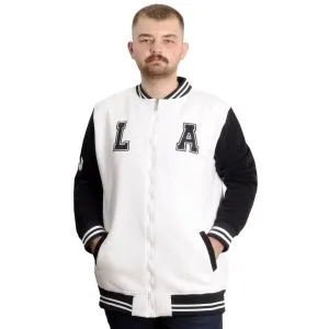 Büyük Beden Erkek Kolej Mont Nakışlı Ceket 23632 Ekru