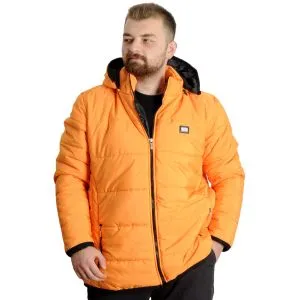 Büyük Beden Erkek Kapüşonlu Mont Kapitone 23636 Hardal