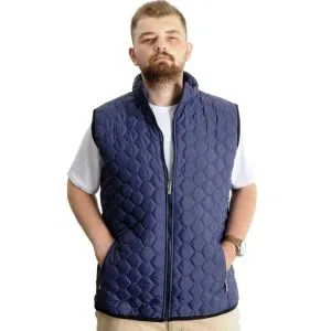 Big Size Mens Vest quilted 23702 Navy Blue