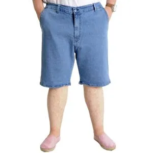 Büyük Beden Erkek Kot Şort Yan Cepli NEW ARMINA  23806 Buz Mavi