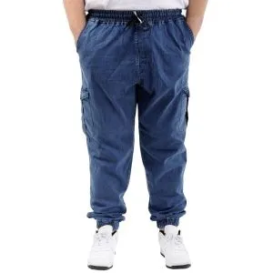 Big Size Mens Denim Jogger Cargo with pocket TORONTO 23917 Blue