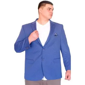 Büyük Beden Erkek Klasik Blazer Ceket DIAGO 23027 Mavi