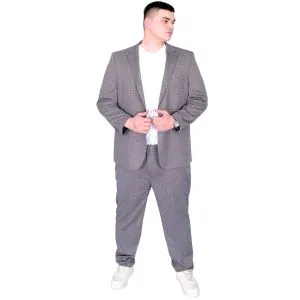 Büyük Beden Erkek Takım Elbise Zara Tintin Basic 24020 Koyu Gri