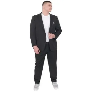 Büyük Beden Erkek Takım Elbise Tintin Basic All 24020 Siyah