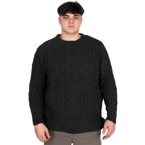 Büyük Beden Erkek Kazak Bisiklet Yaka BRAIDED 24211 Haki