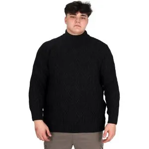 Büyük Beden Erkek Kazak Yarım Balıkçı Yaka INFINITY 24212 Siyah