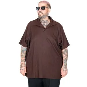 Big Size Mens Polo J 24337 BROWN