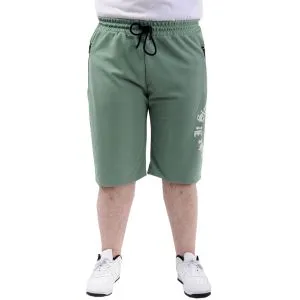 Büyük Beden Erkek Kapri Şort Baskılı SIMPLE 24504 Çağla