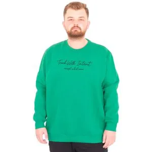 Büyük Beden Erkek Bisiklet Yaka Sweatshirt TOUCH WITH INTENT U25804 Bennetton