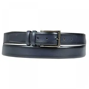 Big-Tall Men Belt Leather Super 4086 Navy Blue