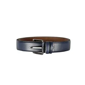 Belt 4cm Plain Double Leather 4078 Navy Blue