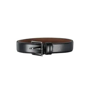 Belt 4cm Plain Double Leather 4078 Black