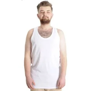 Big Tall Men 2 Pack Undershirt Round Collar 6340 White