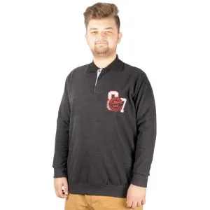 Big Tall Men Sweatshirt Old Traderouts 20415 Black