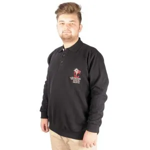 Big Tall Men Sweatshirt Old Traderouts 20415 Black