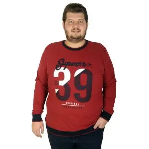 Big Size Men s Sweatshirt Thirty Nine 19135 Burgundy