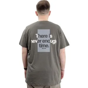 Büyük Beden Baskılı Erkek T-Shirt Bisiklet Yaka TIME U24036 Haki